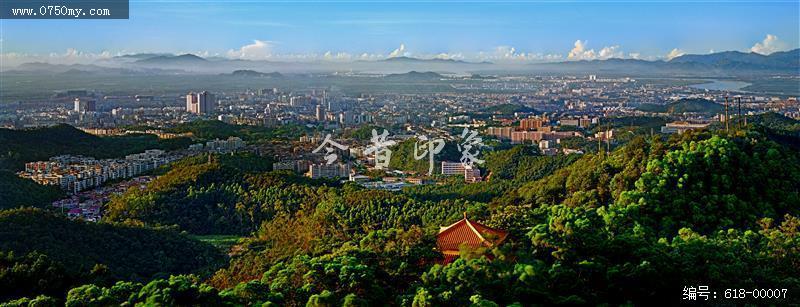 冈州新天地_城区全貌,圭峰山,风采亭,会城