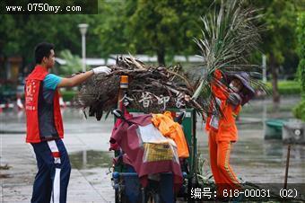 超强台风天鸽过后的义工们