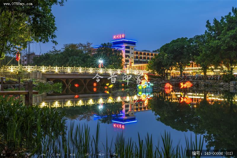 冈州湖_夜景,冈州湖,冈州,亭,休闲