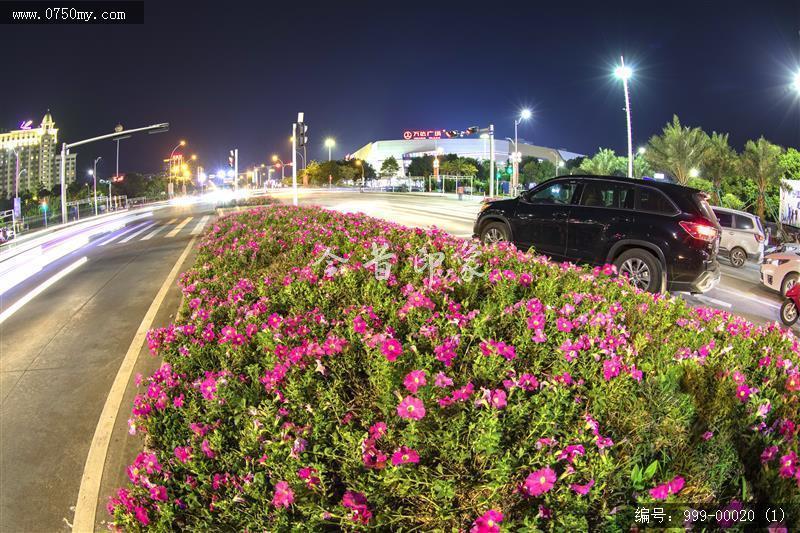 万达广场附近路段夜景_万达广场,夜景,道路,延时摄影