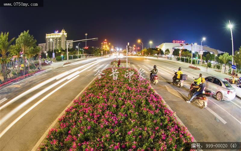 万达广场附近路段夜景_万达广场,夜景,道路,延时摄影