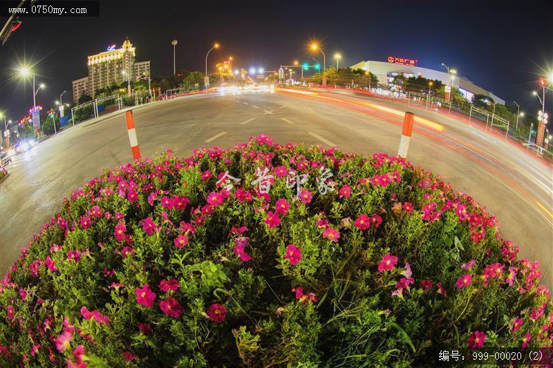 万达广场附近路段夜景_万达广场,夜景,道路,延时摄影