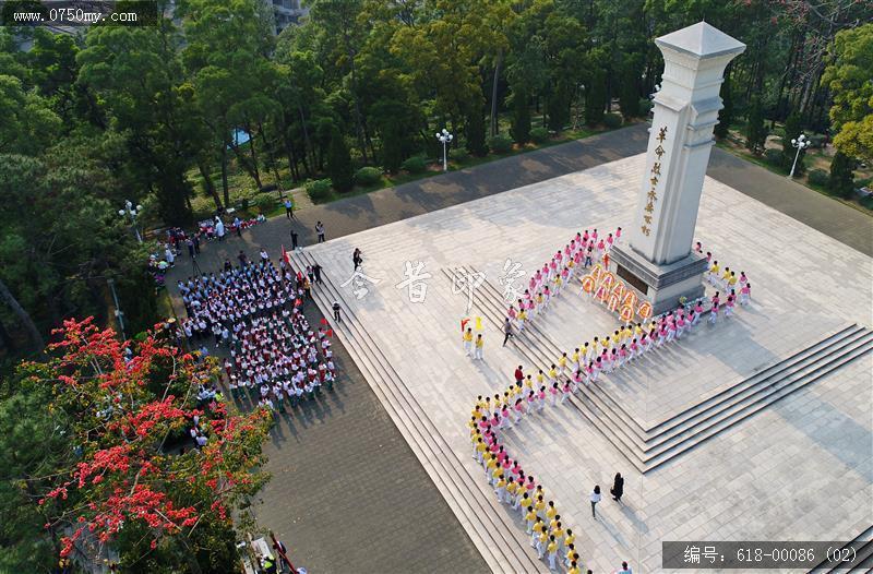 清明祭扫烈士纪念碑_清明,烈士纪念碑,学生,北园社区