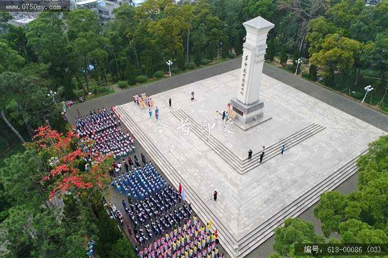 清明祭扫烈士纪念碑_清明,烈士纪念碑,学生,北园社区