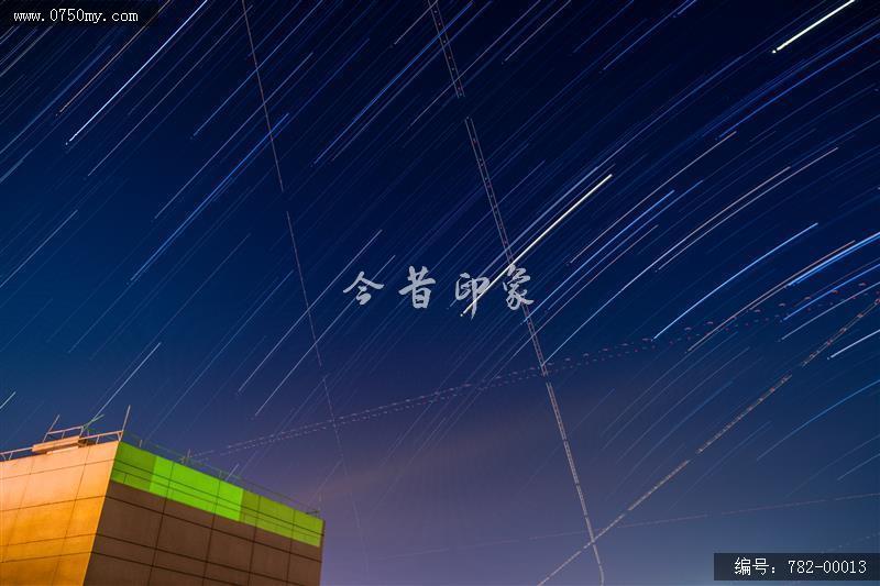 城市星空_夜景,星轨,星空,长曝光