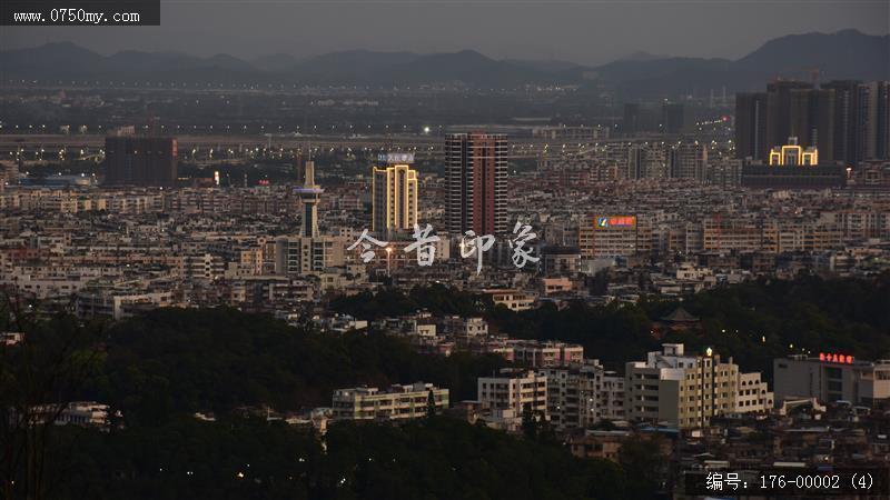 夜晚圭峰山上望会城_城市,夜景