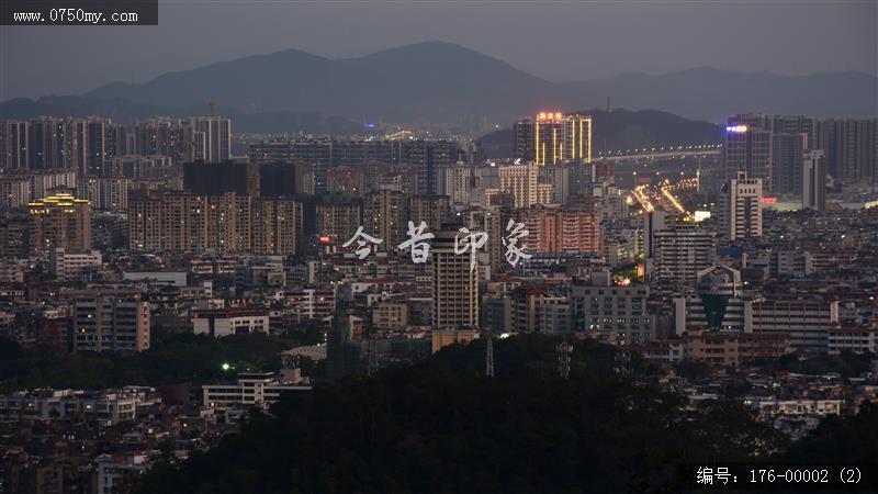 夜晚圭峰山上望会城_城市,夜景