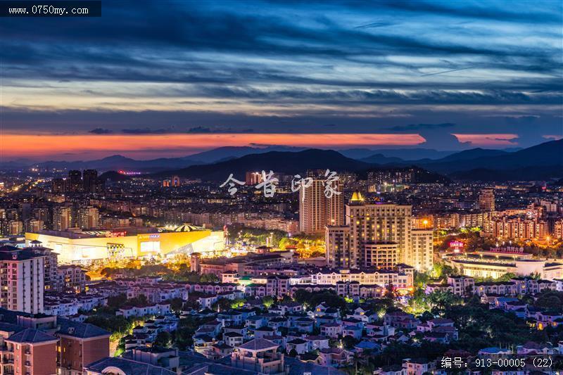 夜景新会_夜景,新会街道,航拍