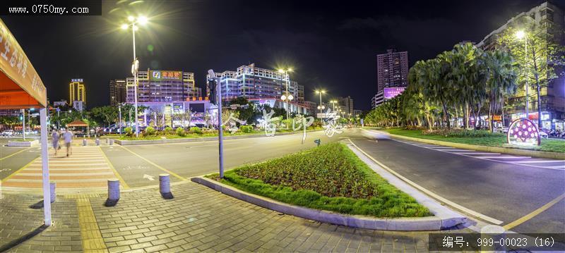 	 冈州广场夜景_冈州广场,夜景,街角,车流穿梭