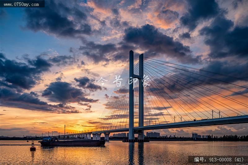 霞光银鹭大桥_日出,银鹭大桥,霞光