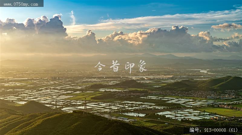 远眺水田_航拍,乡村风景,农业