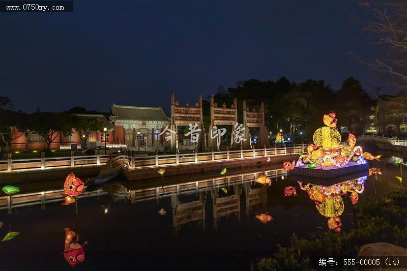 新会鱼灯(14)_新会鱼灯,鱼灯,文化,传承,夜景,人民会堂,学宫