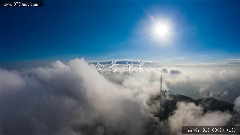 云穿圭峰_圭峰山,航拍,云雾