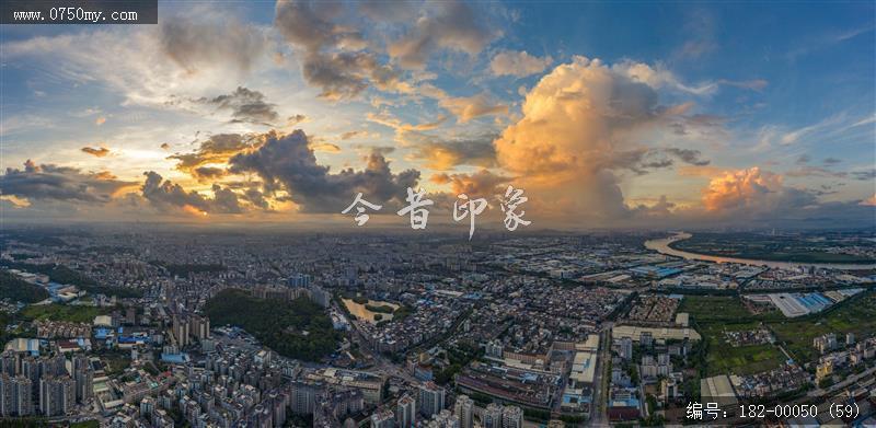 会城朝霞 _航拍,日出,城市大景