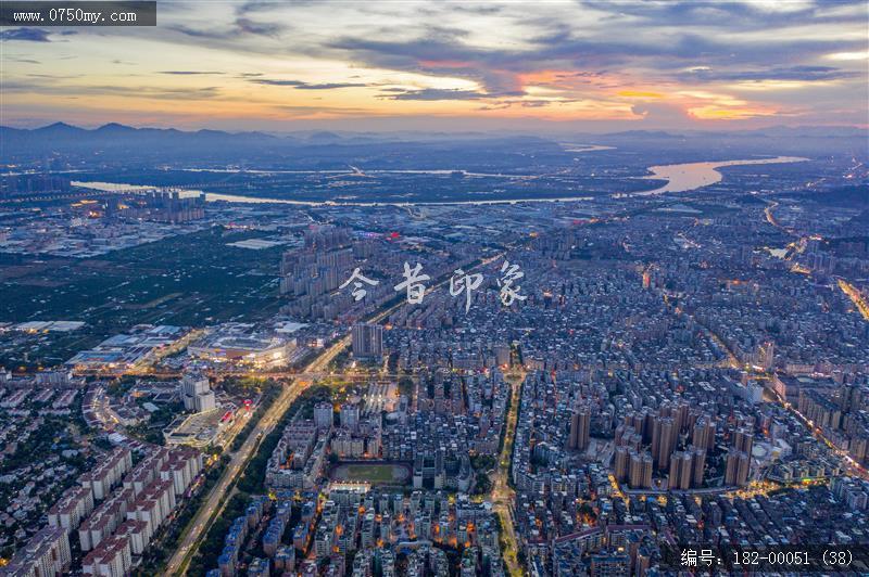 会城晚霞_航拍,日落,城市大景