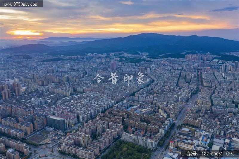 会城晚霞_航拍,日落,城市大景