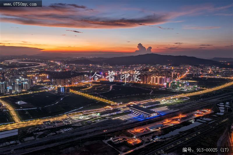 城市大景_航拍,日落,城市景色