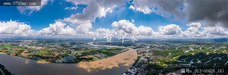潭江河道_航拍,交通水利,城乡一体