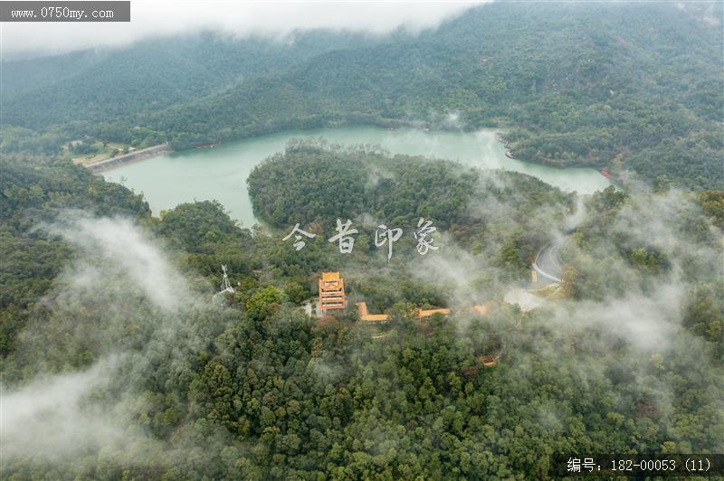 圭峰山碧霞楼 _航拍,旅游景点