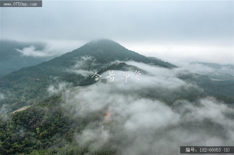 圭峰山碧霞楼 _航拍,旅游景点